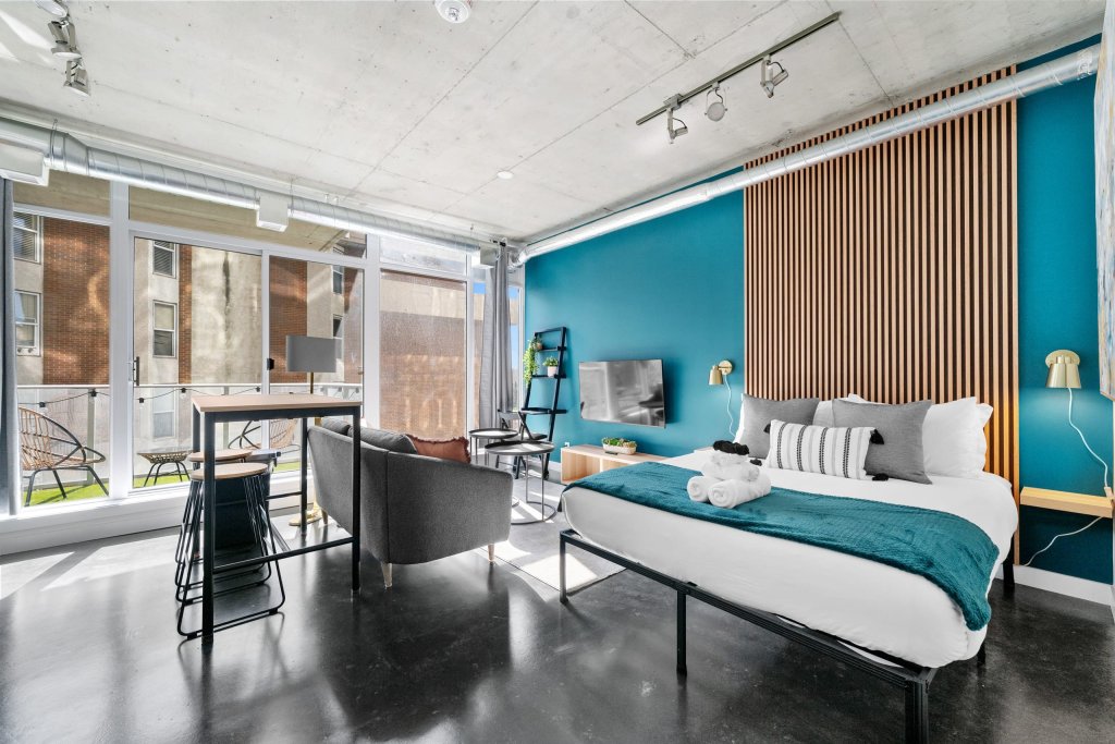Designed studio bedroom
