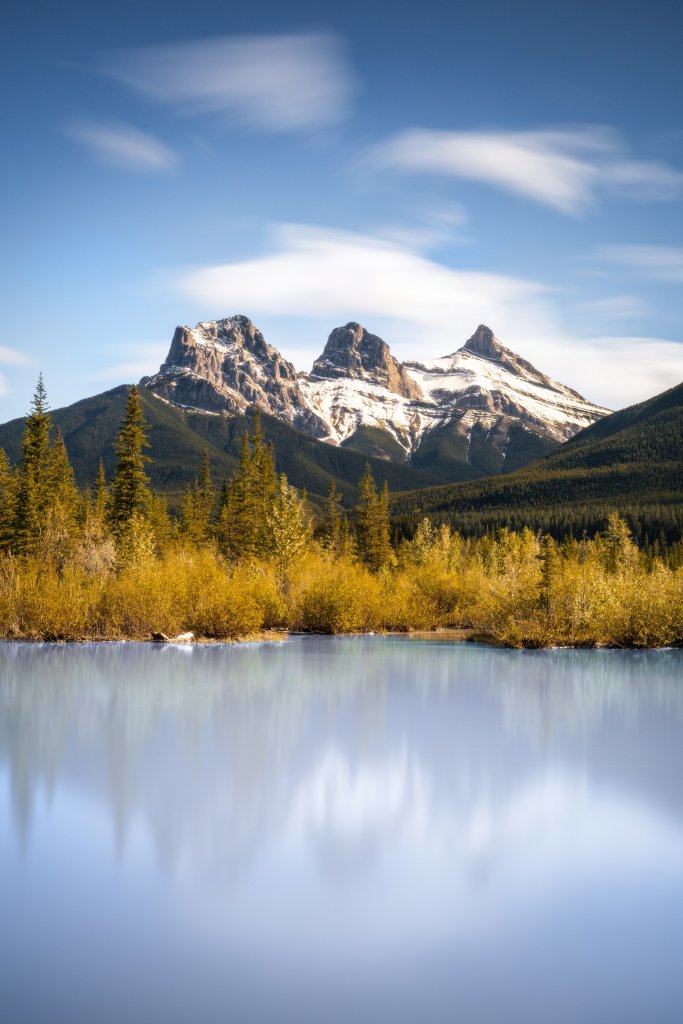 Three Sisters peaks in Canmore